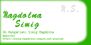 magdolna simig business card
